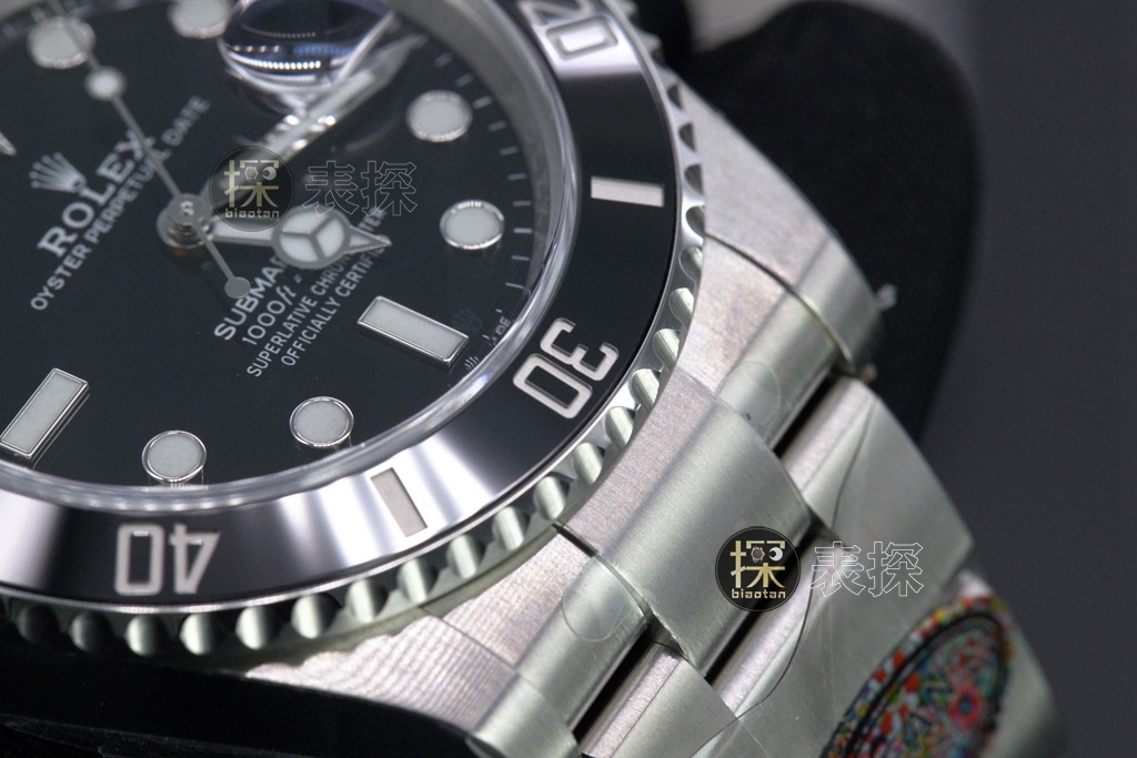 C factory Rolex men's Submariner type watch black dialsteel bracelet model m126610ln-0001detail shots