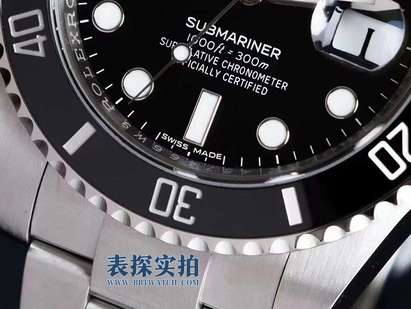 AR factory Rolex Black Submariner V5 version no color difference top-tier table 6 o'clock details