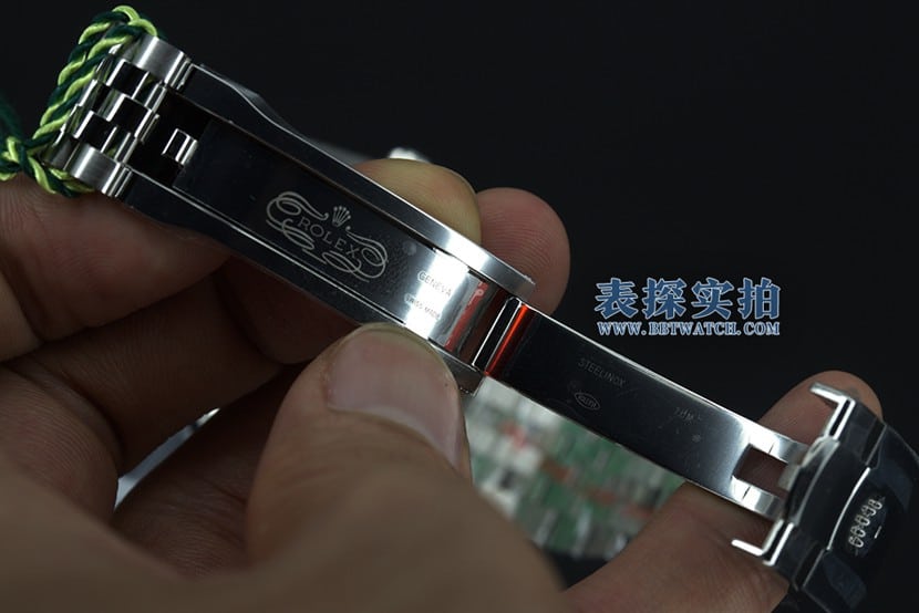jvsRolex blue log watch buckle details