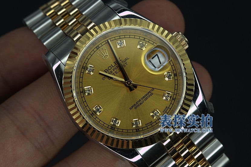 Rolexreplica watch gold-plated real diamond scale details