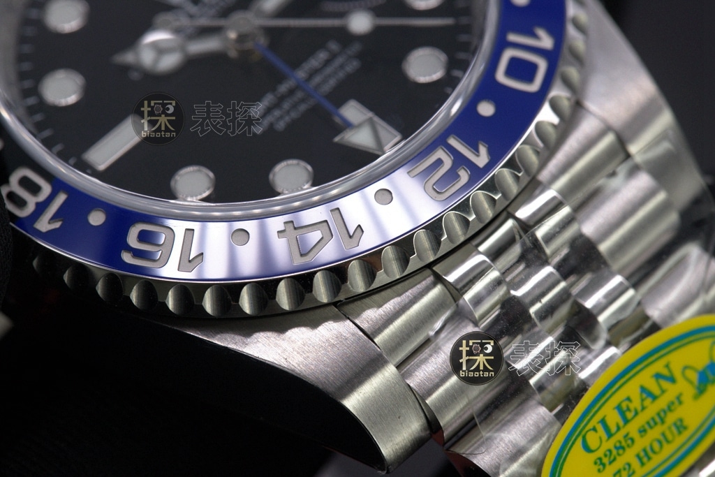 C factory Rolex men's GMT-Mastertop-tier 1:1super watch black dial Inter Milan steel bracelet model m126710blnr-0003detail shots