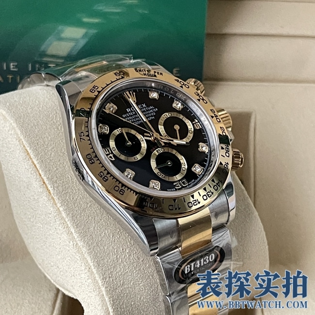 BT factory Rolex Daytona high-quality black dial yellow gold model_price_style picture_quality side view