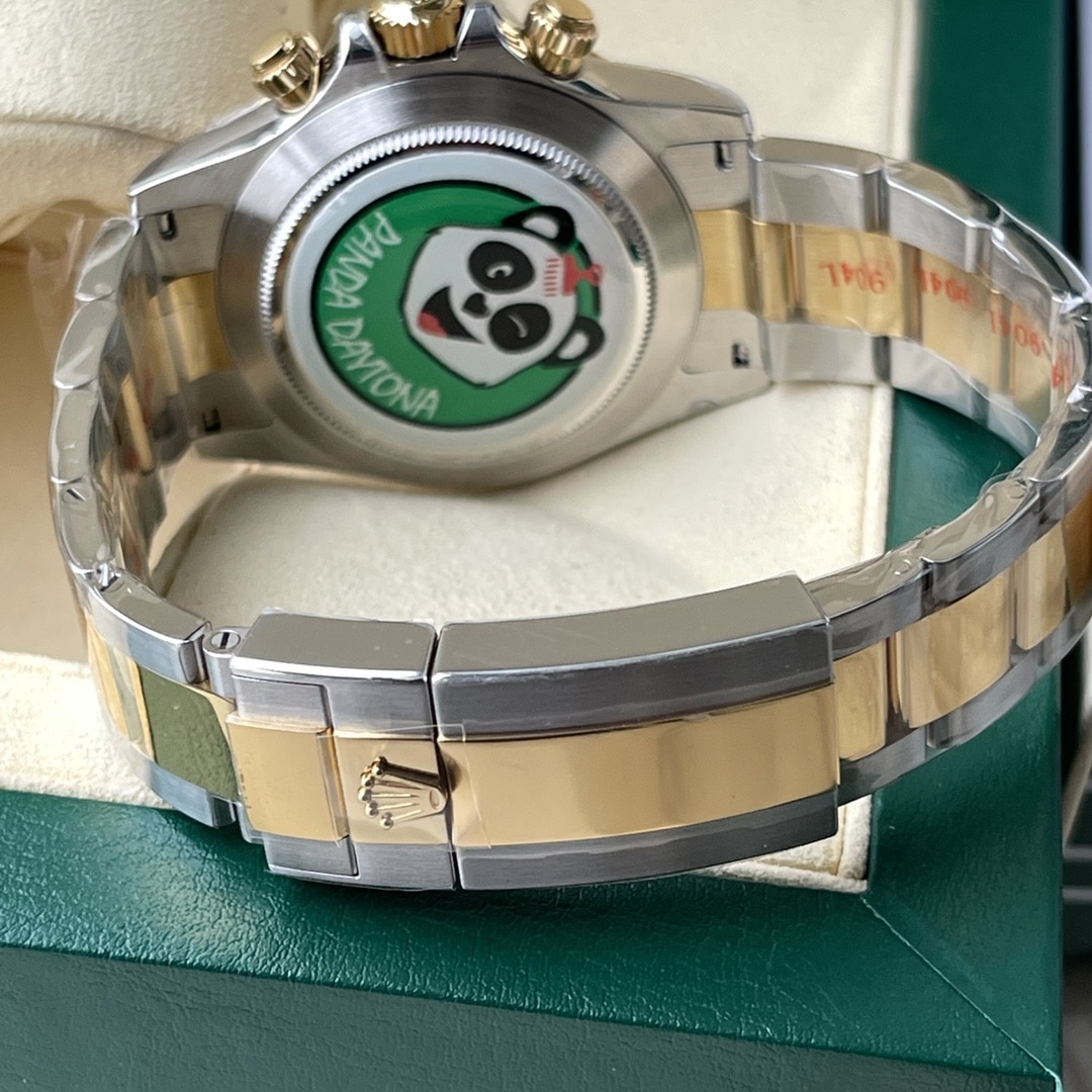 BT factory Rolex men's Daytona1:1super watch gold panda disc steel bracelet model m116503-0003caseback live photo