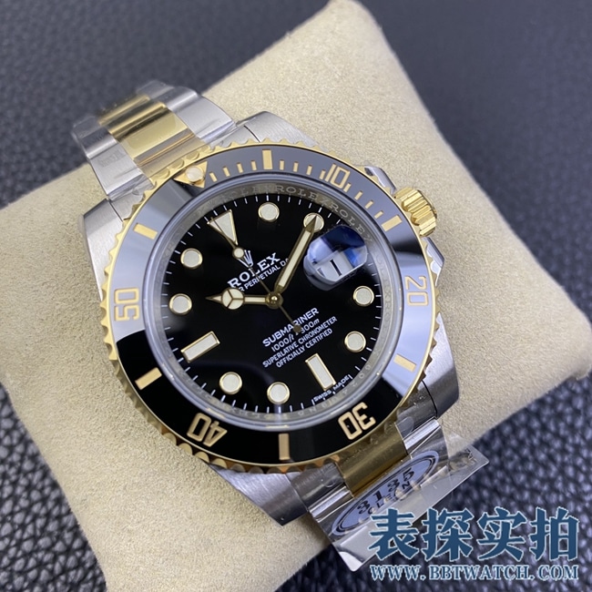 Factory C Rolextop-tiersuper gold Black Submariner men's watch_how much_pictures_how is the workmanship? Front