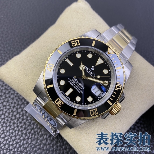 Factory C Rolextop-tiersuper gold Black Submariner men's watch_how much_pictures_how is the workmanship? Front
