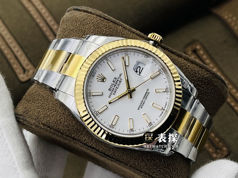 VS FactoryRolexDatejusttop-tier watch men's white dial gold steel bracelet model pictures and prices front live photo