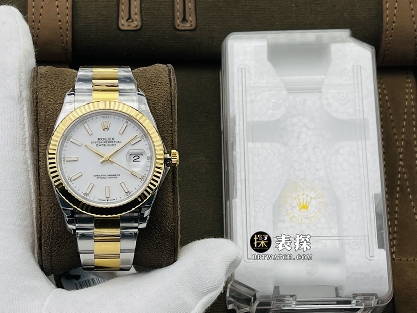 VS FactoryRolexDatejusttop-tier watch men's white dial gold steel bracelet model pictures and prices front live photo