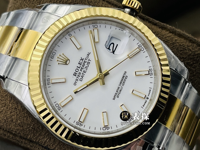 VS FactoryRolexDatejusttop-tier watch men's white dial gold steel bracelet model pictures and prices front live photo