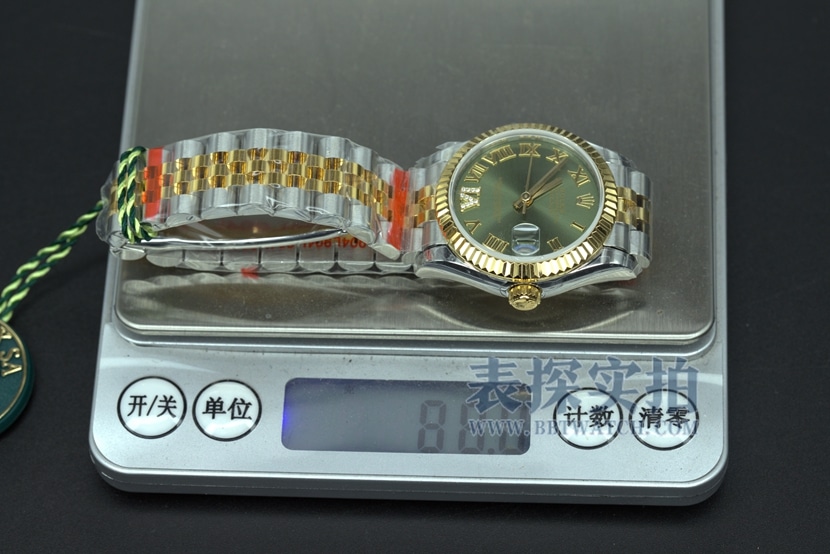 TW factory Rolex log 31mm women's mechanical watch green face weight 88 grams
