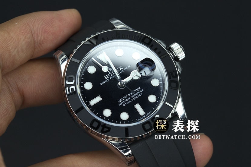VS FactoryRolex Yacht-Master top-tier 1:1super watch black dial rubber model picture and price front live photo