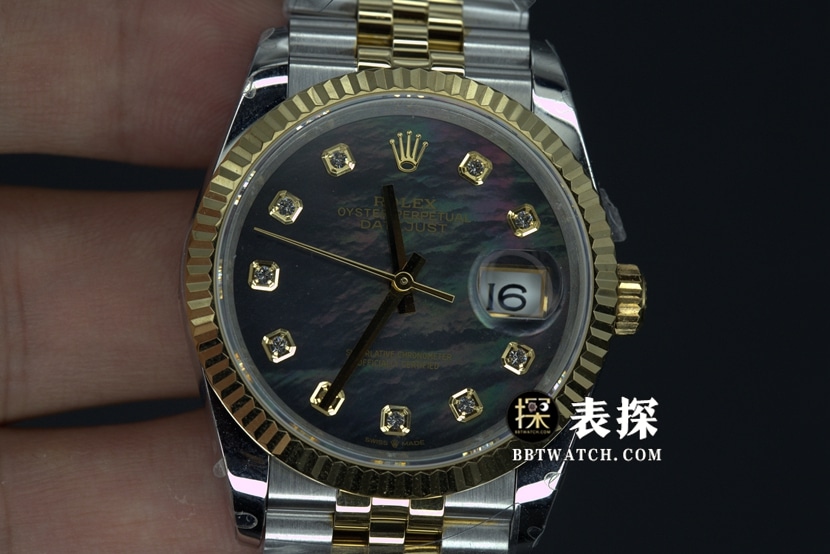 BP factory Rolex Datejust watch dark green shell surface steel bracelet model pictures and prices front live photo