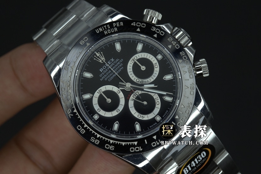 BT factory Rolex Daytona watch black dialsteel bracelet pictures and prices front live photo