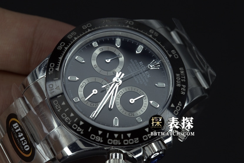 BT factory Rolex Daytona watch black dialsteel bracelet pictures and prices front live photo