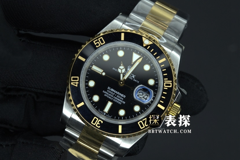 Factory C Rolex Submariner watch men's gold Submariner steel bracelet picture and price front live photo