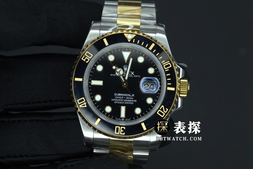 Factory C Rolex Submariner watch men's gold Submariner steel bracelet picture and price front live photo