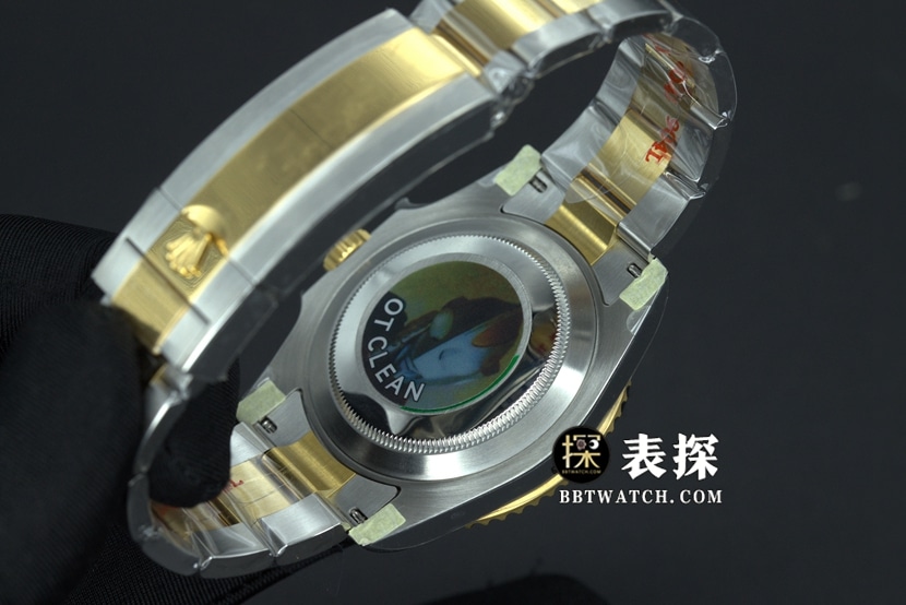 Factory C Rolex Submariner watch men's gold Submariner steel bracelet pictures and prices caseback live photo