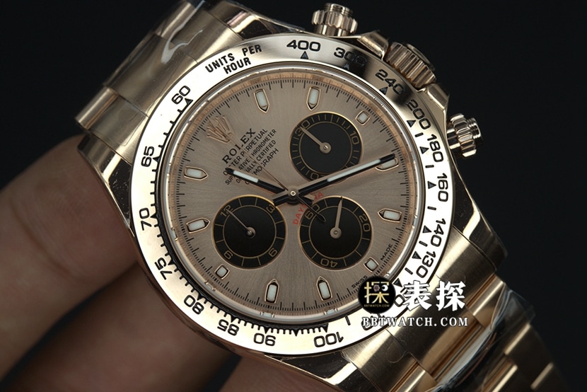 BT factory Rolex Daytona watch men's rose goldsteel bracelet pictures and prices front live photo