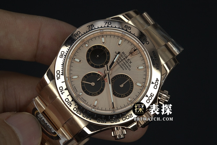 BT factory Rolex Daytona watch men's rose goldsteel bracelet pictures and prices front live photo