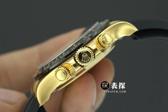 Factory C Rolex men's Cosmograph Daytona1:1super watch champagne panda dial rubber model M116518ln-0048 overall live photos
