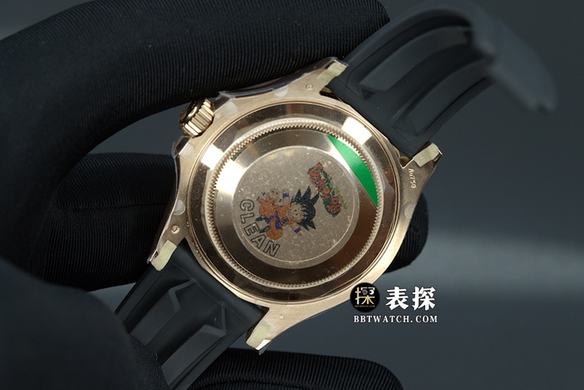 C Yacht-Master Rolex1:1replica watch lumeblack dial rubber model M226658-0001caseback live photo