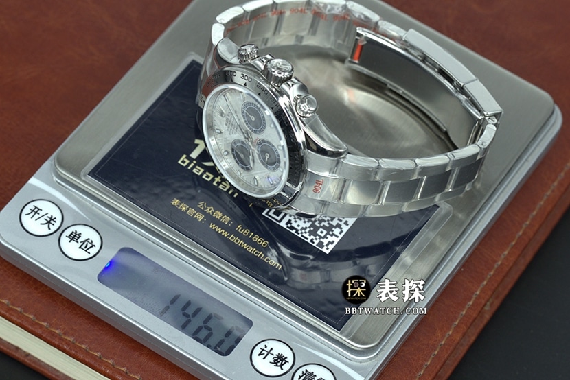 C Factory DaytonaRolex1:1replica watch lume white panda plate steel bracelet model m116500ln-0001 weight live photos