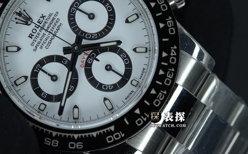 C factory DaytonaRolex1:1replica watch lume white panda plate steel bracelet model m116500ln-0001front live photo