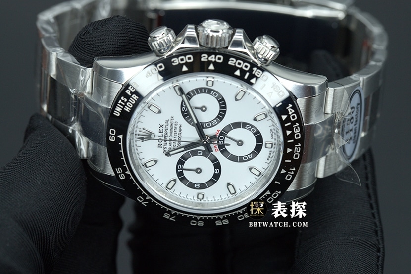C factory DaytonaRolex1:1replica watch lume white panda plate steel bracelet model m116500ln-0001front live photo