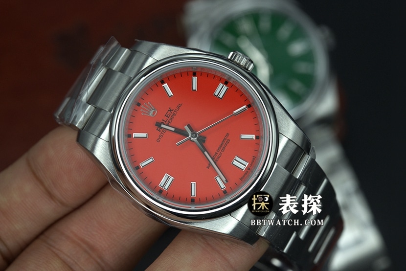 JVS FactoryRolex Oyster Perpetual top-tier watch couple red plate steel bracelet model pictures and prices front live photo