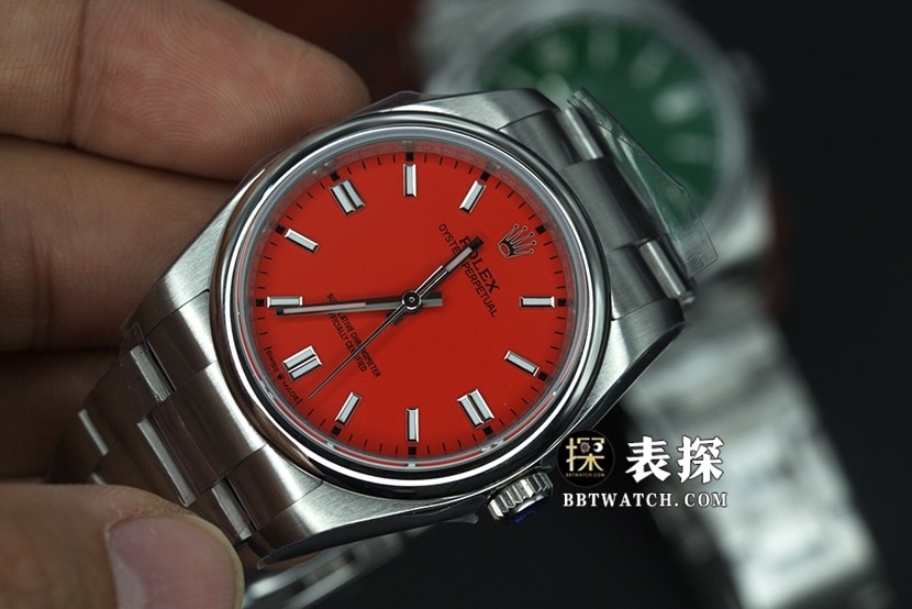 JVS FactoryRolex Oyster Perpetual top-tier watch couple red plate steel bracelet model pictures and prices front live photo