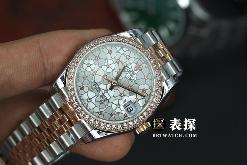 GS factory Rolex women's Datejust1:1super watch ladies' Gypsophila steel bracelet model picture and price front live photo