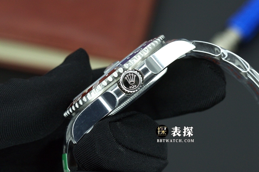 C+ factory RolexGMT-Mastersuper watch men's Pepsi bezelsteel bracelet model pictures and prices side live photo