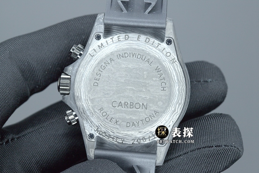 JH factory Rolex universe chronograph Daytonatop-tier watch men's carbon fiber customized version rubber model pictures and prices caseback live photo