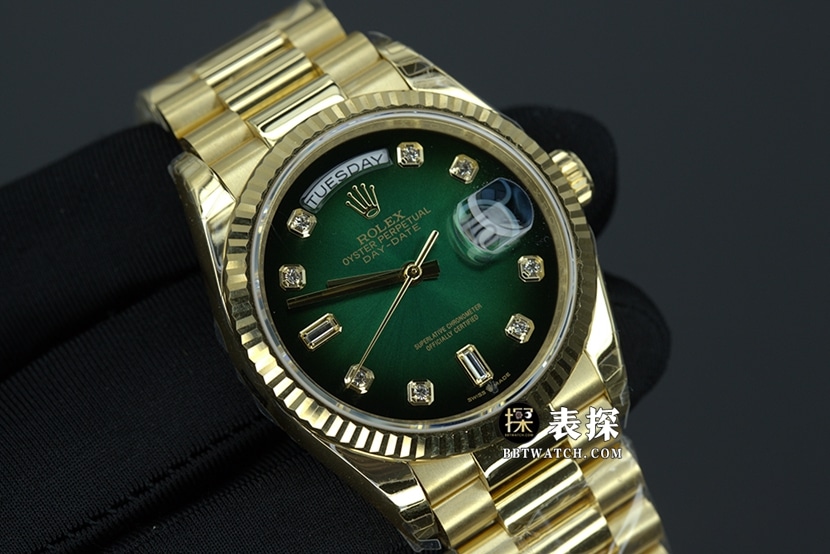 EW FactoryRolexday displayDatejust1282381:1super watch men's gradient green dialsteel bracelet picture and price front live photo