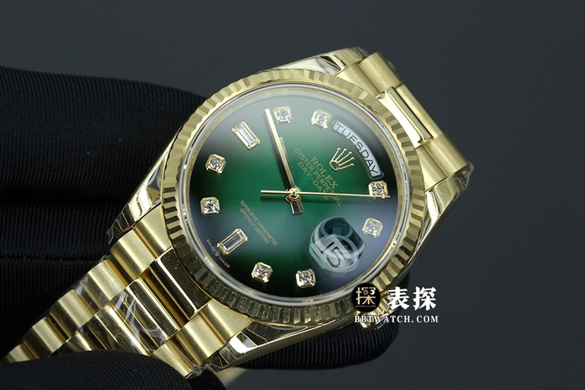 EW FactoryRolexday displayDatejust1282381:1super watch men's gradient green dialsteel bracelet picture and price front live photo