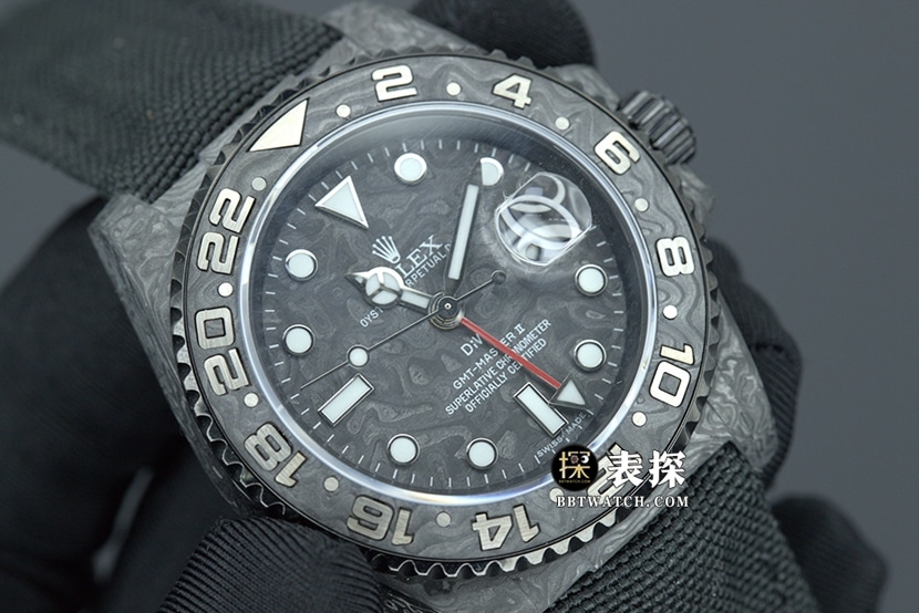 VS FactoryRolex1:1top-tier watch men's carbon fiber leather strap model pictures and prices front live photo