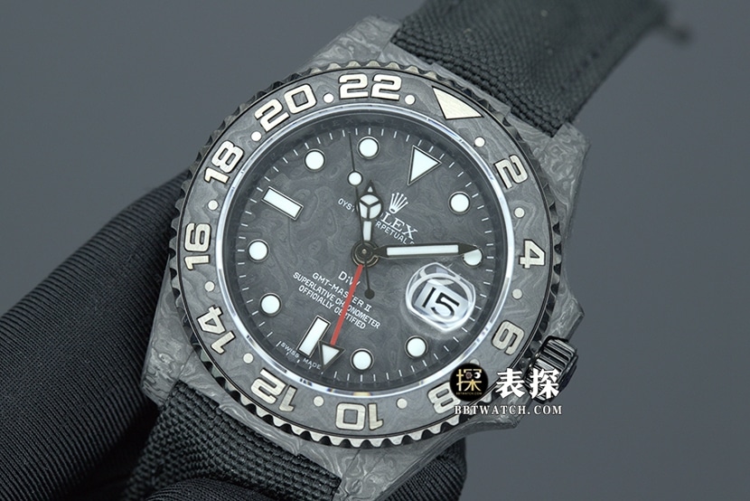 VS FactoryRolex1:1top-tier watch men's carbon fiber leather strap model pictures and prices front live photo