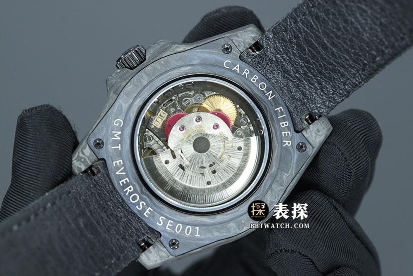 VS FactoryRolex1:1top-tier watch men's carbon fiber leather strap model pictures and prices caseback live photo