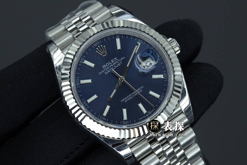JVS FactoryRolex log top-tier 1:1super watch men's blue dialsteel bracelet model pictures and prices front live photo