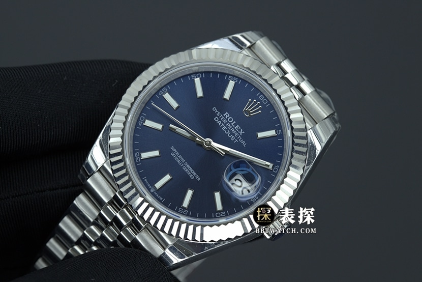 JVS FactoryRolex log top-tier 1:1super watch men's blue dialsteel bracelet model pictures and prices front live photo