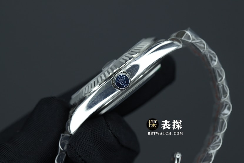 JVS FactoryRolex log top-tier 1:1super watch men's blue dialsteel bracelet model pictures and prices side live photo