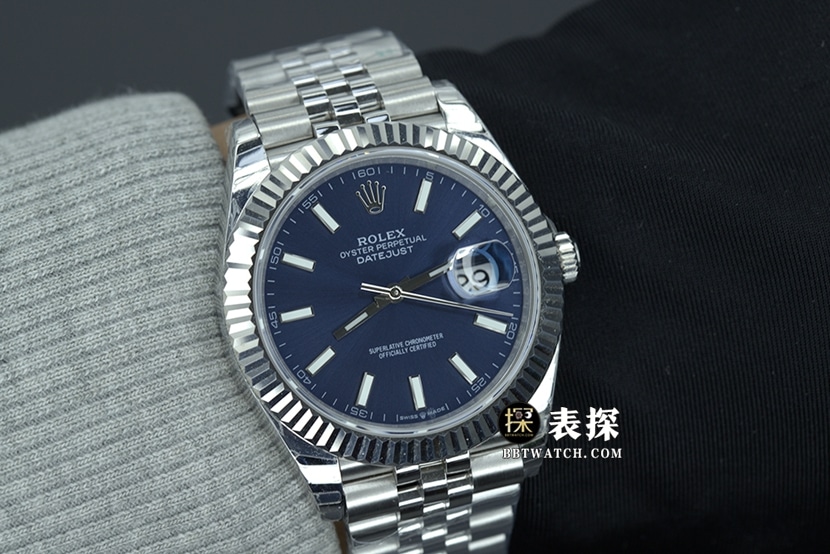 JVS FactoryRolex log top-tier 1:1super watch men's blue dialsteel bracelet model pictures and prices wearing live photos