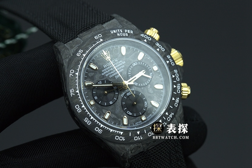 JH factory Rolex universe chronograph Daytona1:1top-tier watch men's carbon fiber customized version rubber model pictures and prices front live photo