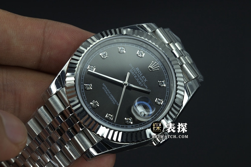 JVS FactoryRolex log watch men's black dialsteel bracelet pictures and prices front live photo