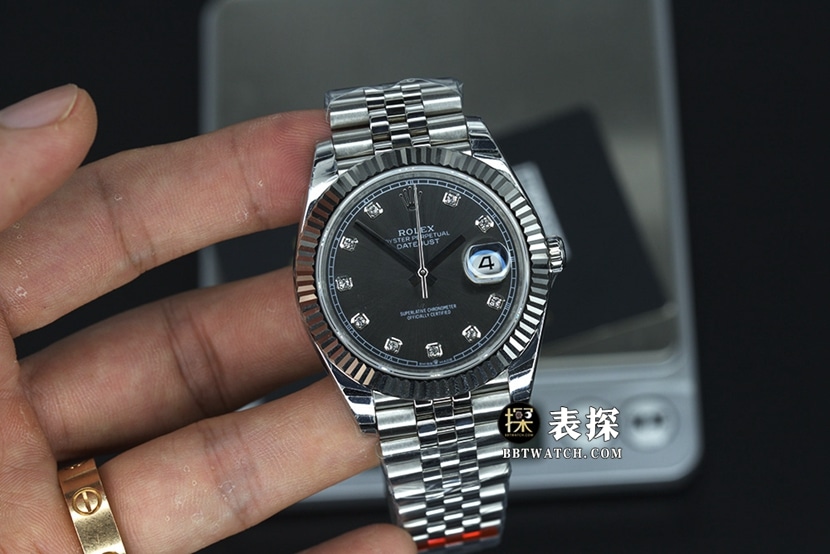 JVS FactoryRolex log watch men's black dialsteel bracelet pictures and prices front live photo