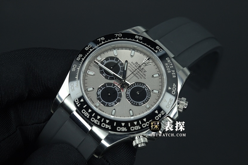 Rolex Cosmograph Daytonatop-tier watch men's stainless steel and black panda dial rubber model pictures and prices front live photo