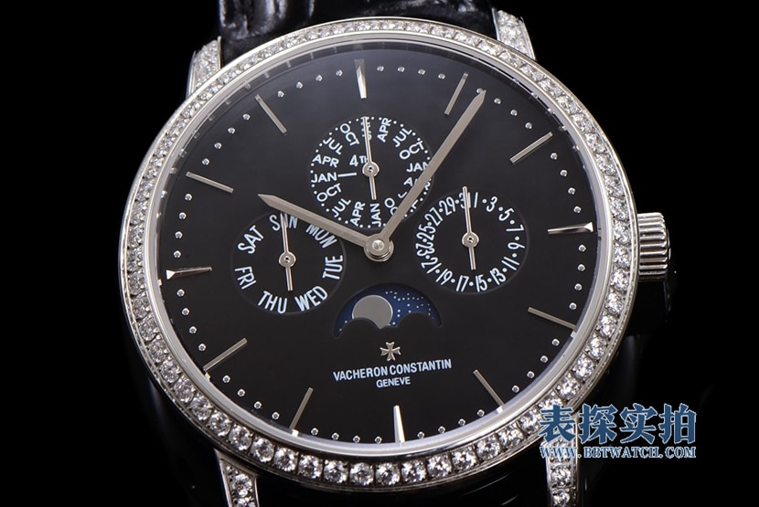 Big factory high-quality Vacheron Constantin heritage series black dial perpetual calendar men's mechanical watch front