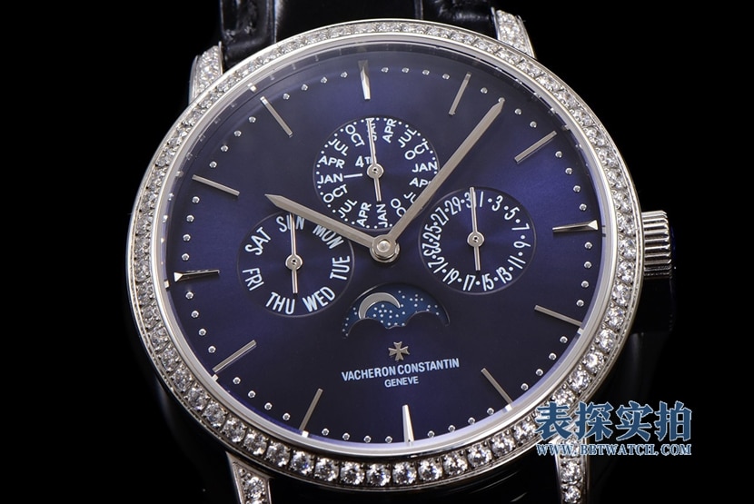 top-tier replicaVacheron Constantin heritage series blue dial perpetual calendar men's mechanical watch front