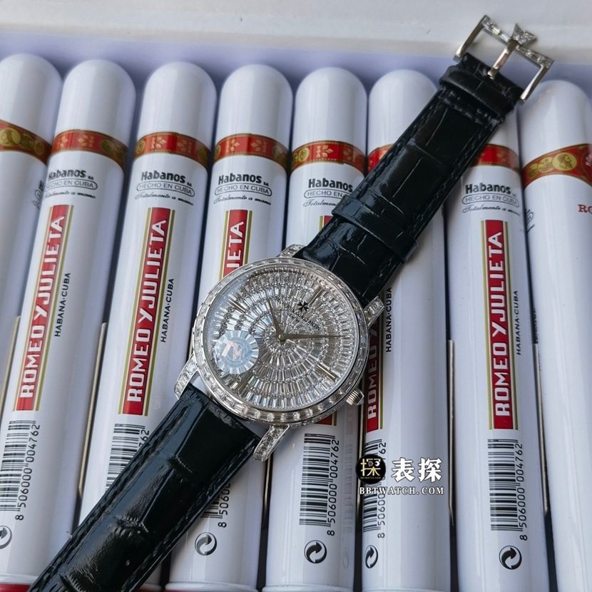 TW factory Vacheron Constantin 81760/000G-98621: 1top-tier watch diamond disc leather strap model pictures and prices front live photo