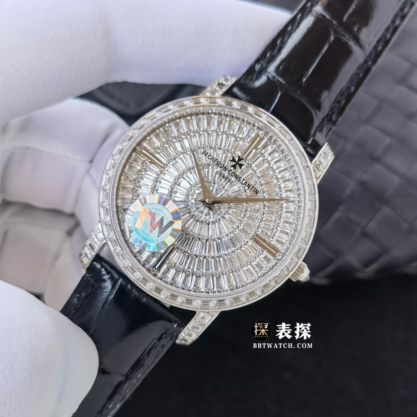 TW factory Vacheron Constantin 81760/000G-98621: 1top-tier watch diamond disc leather strap model pictures and prices front live photo