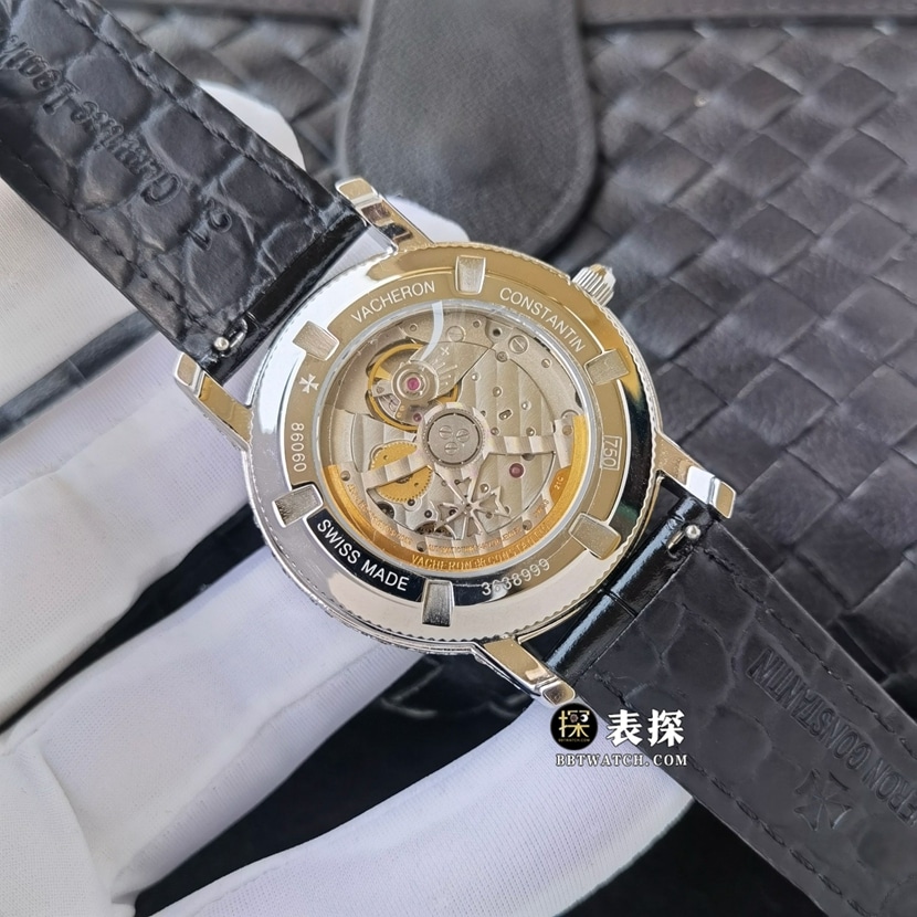 TW factory Vacheron Constantin 81760/000G-98621: 1top-tier watch with diamond plate leather strap model pictures and price caseback live photo